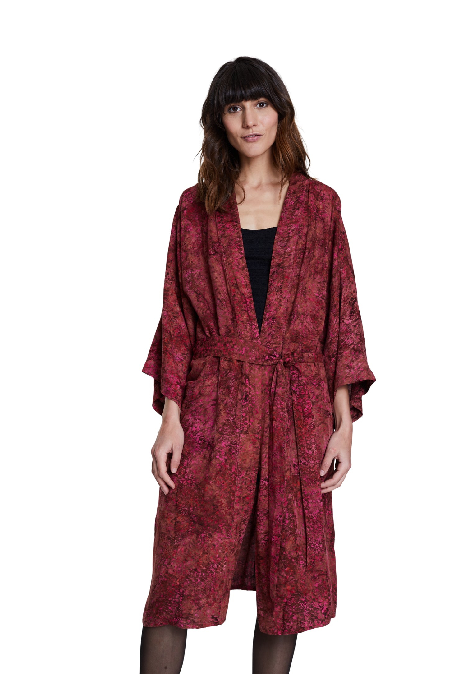 Long Mermaid-Pink handmade Kimono