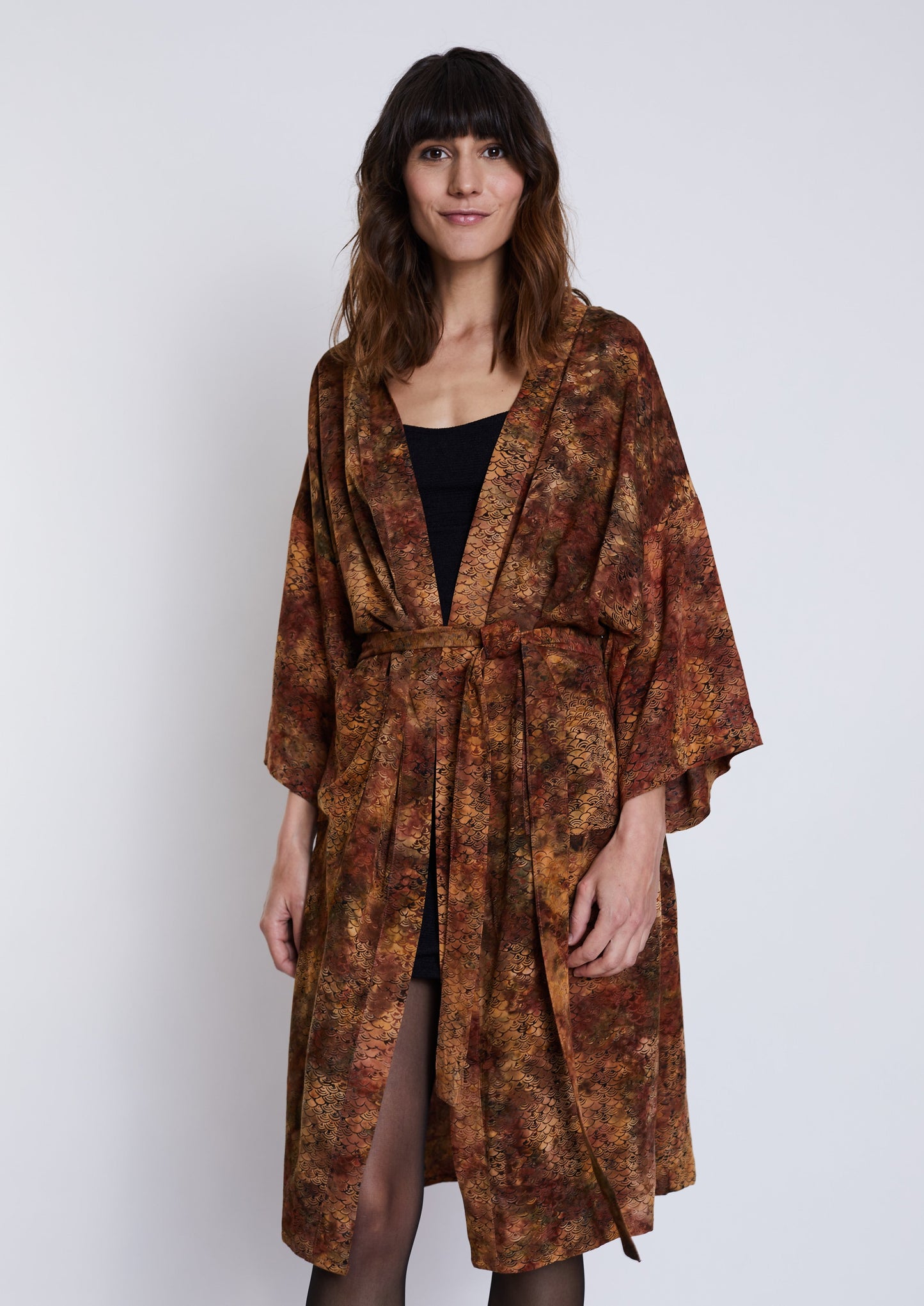 Long Mermaid-Brown handmade Kimono