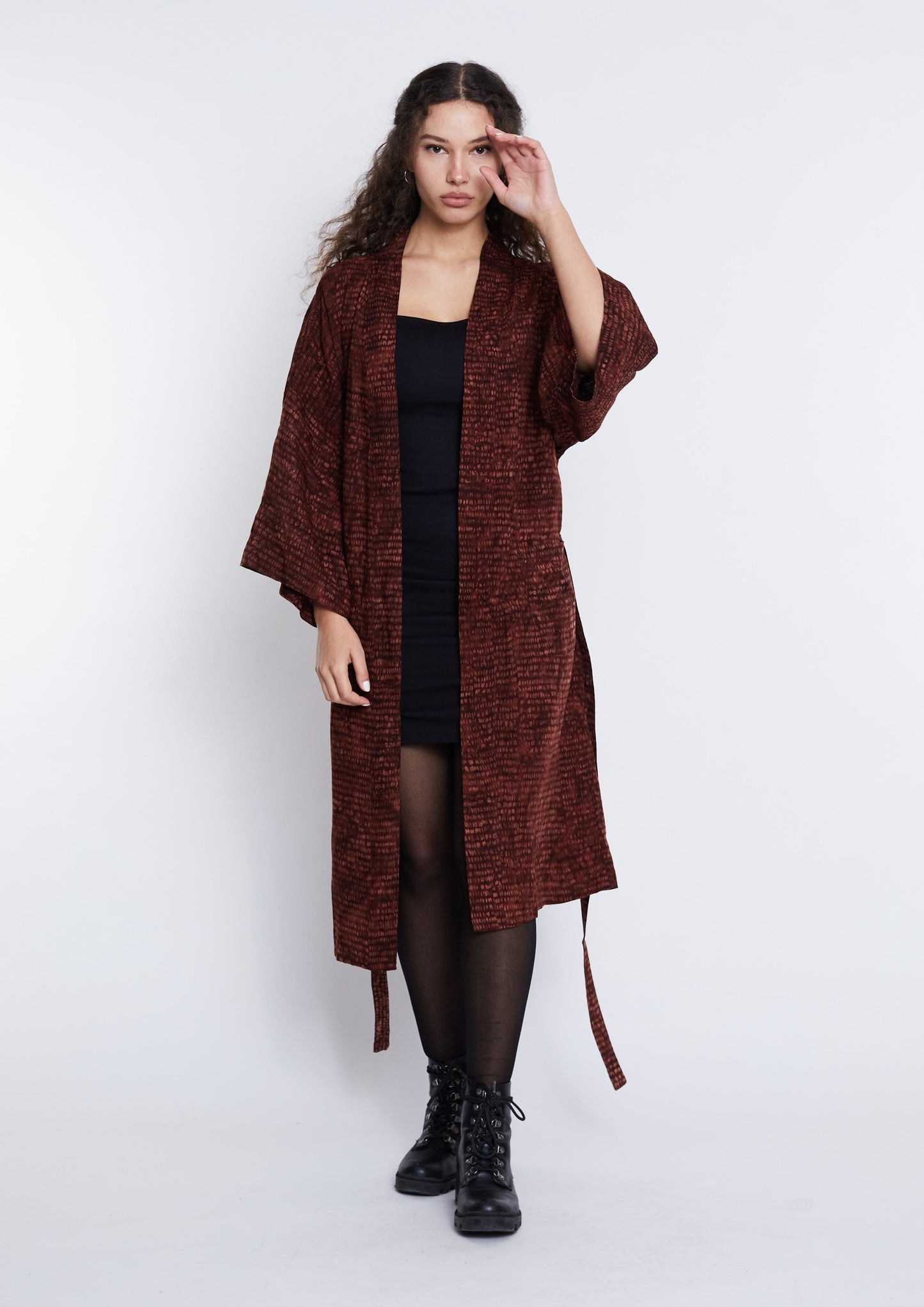 Long Brown handmade Kimono