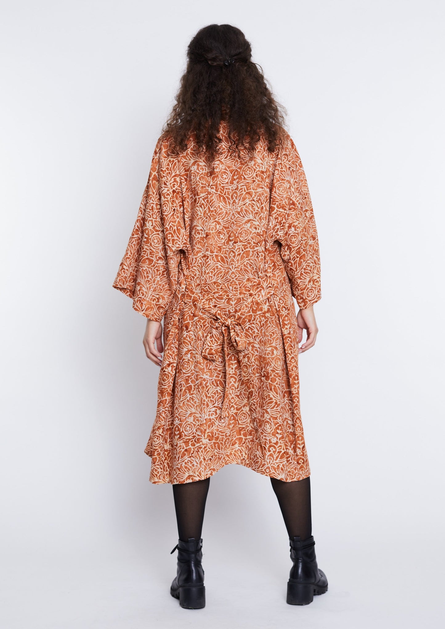 Long Light-Brown handmade Kimono