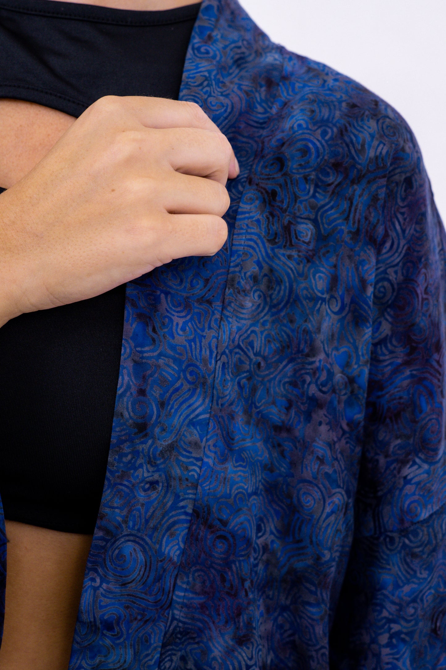 Short Midnight-Blue handmade Kimono