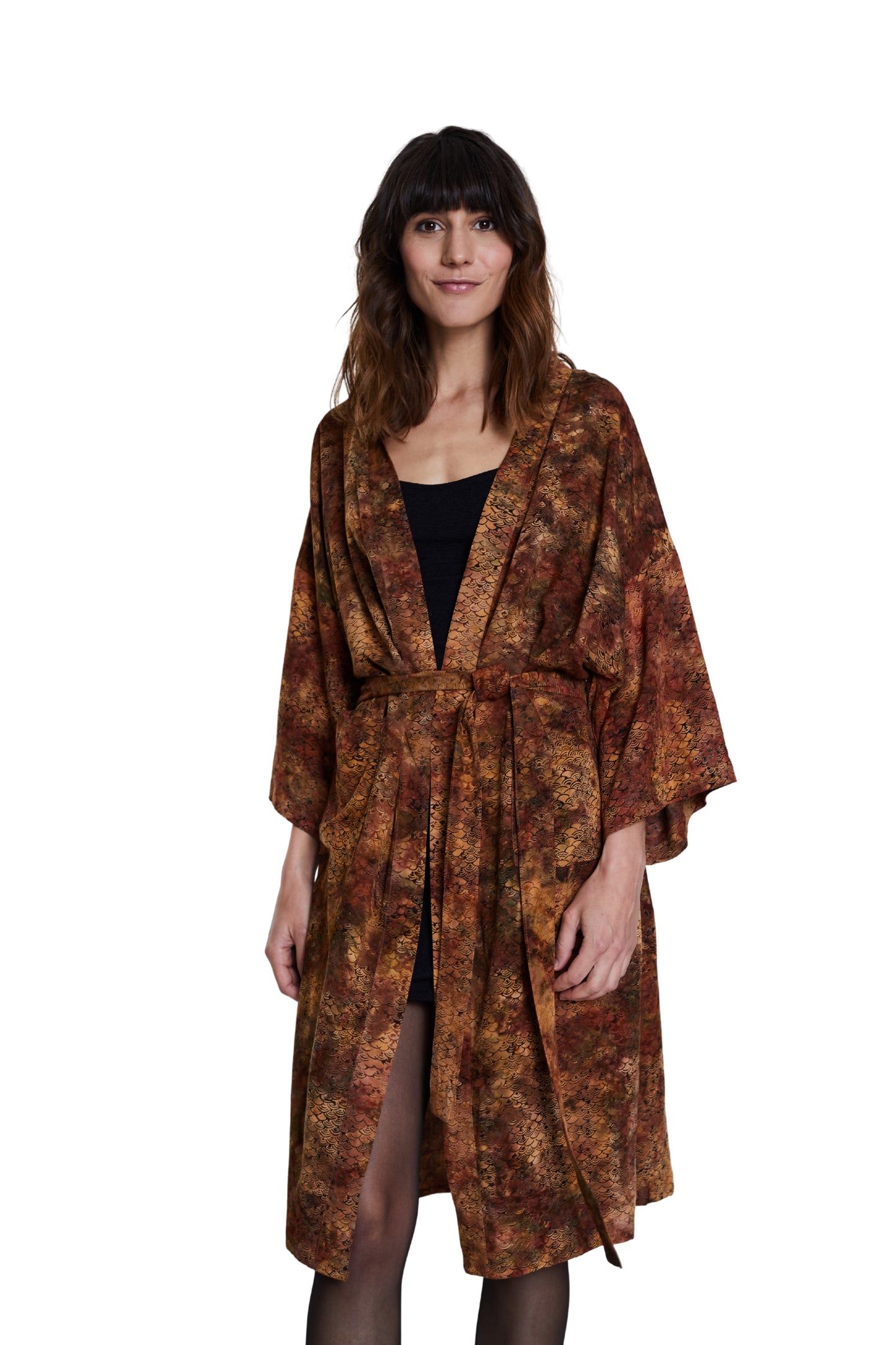 Long Mermaid-Brown handmade Kimono