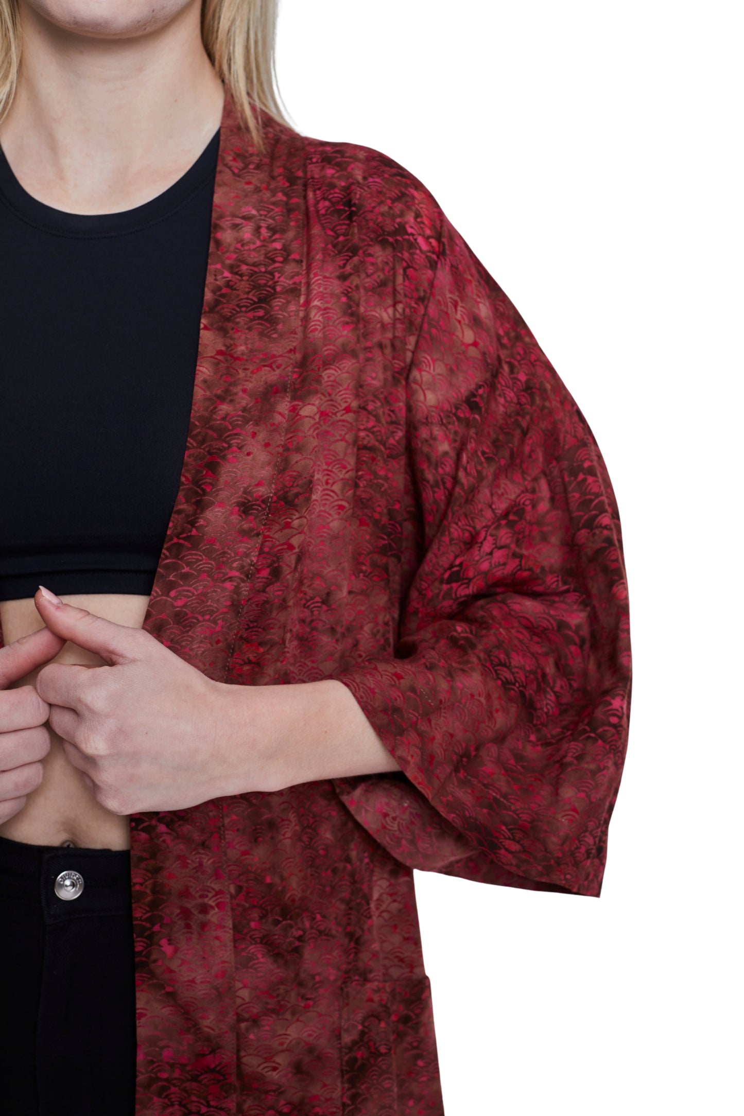 Extra long Mermaid-Pink handmade Kimono