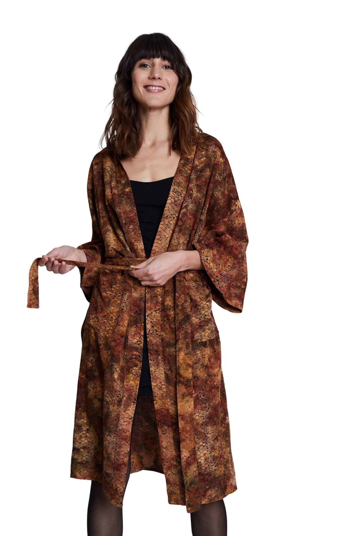 Long Mermaid-Brown handmade Kimono