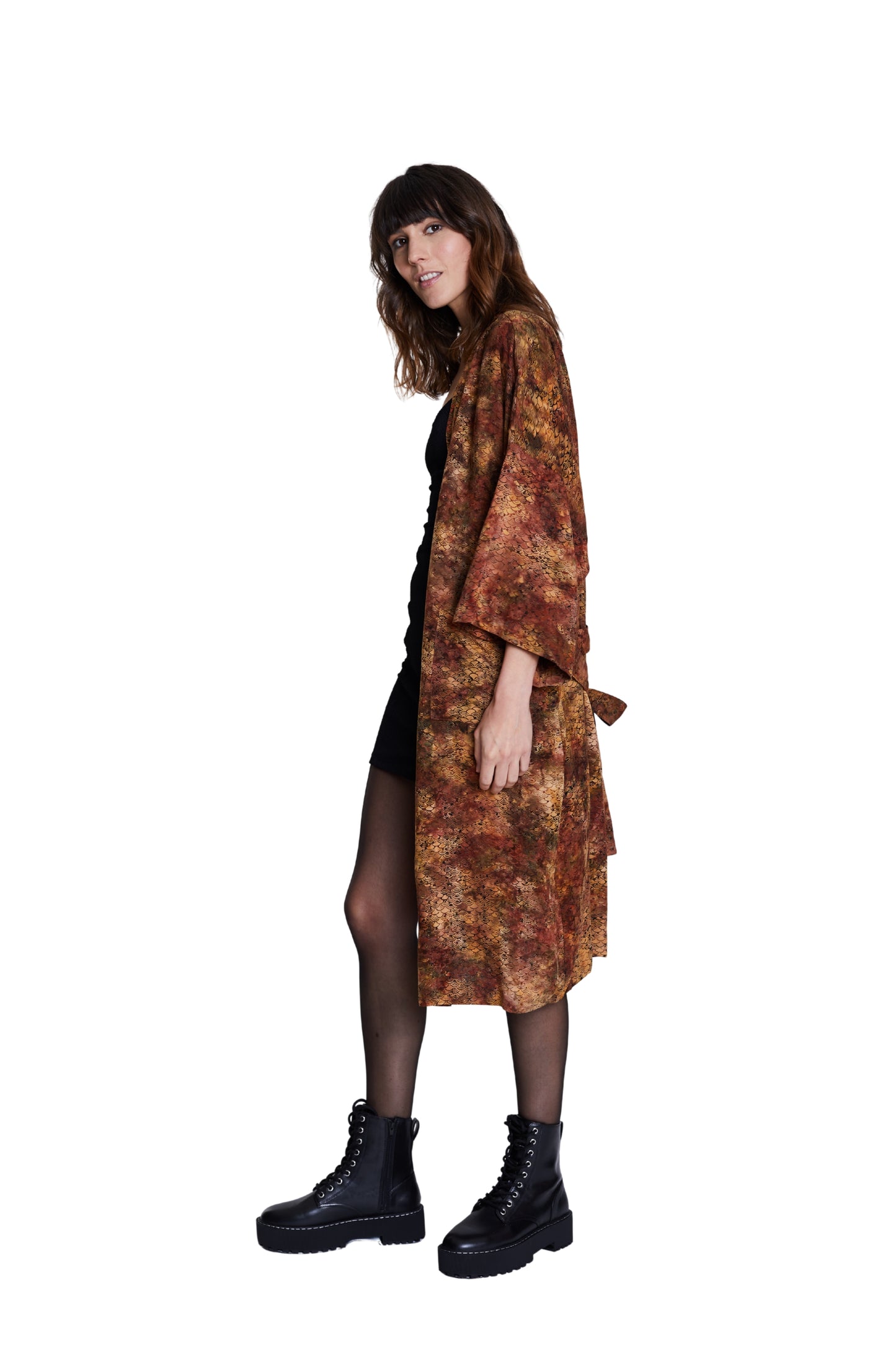 Long Mermaid-Brown handmade Kimono