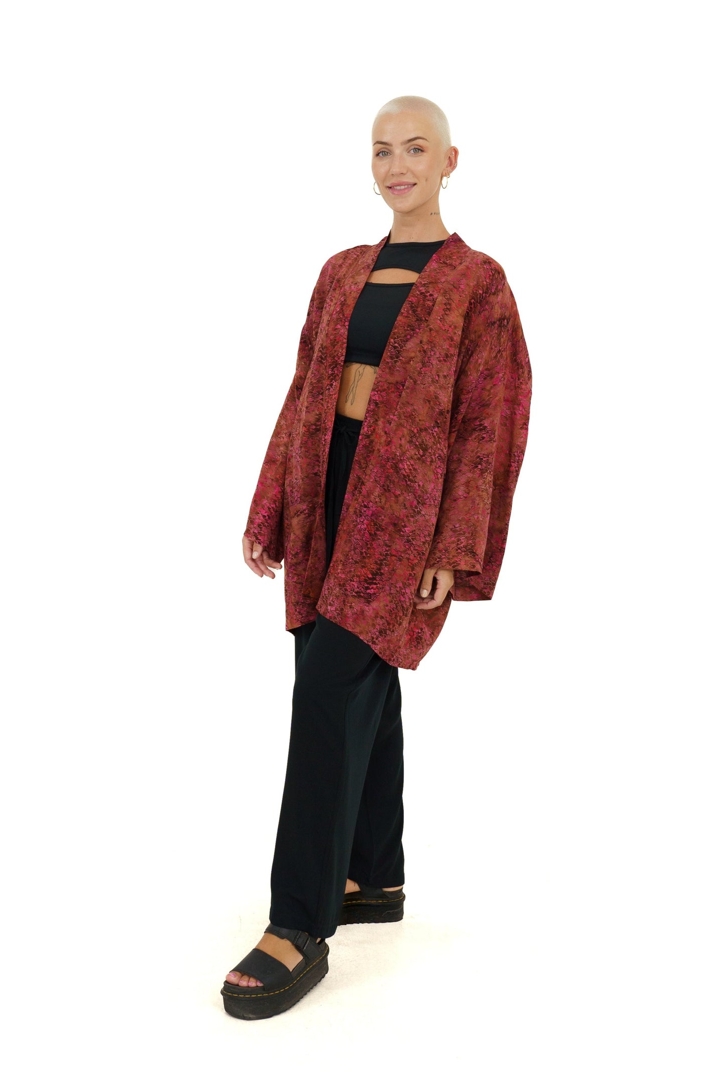 Short Mermaid-Pink handmade Kimono