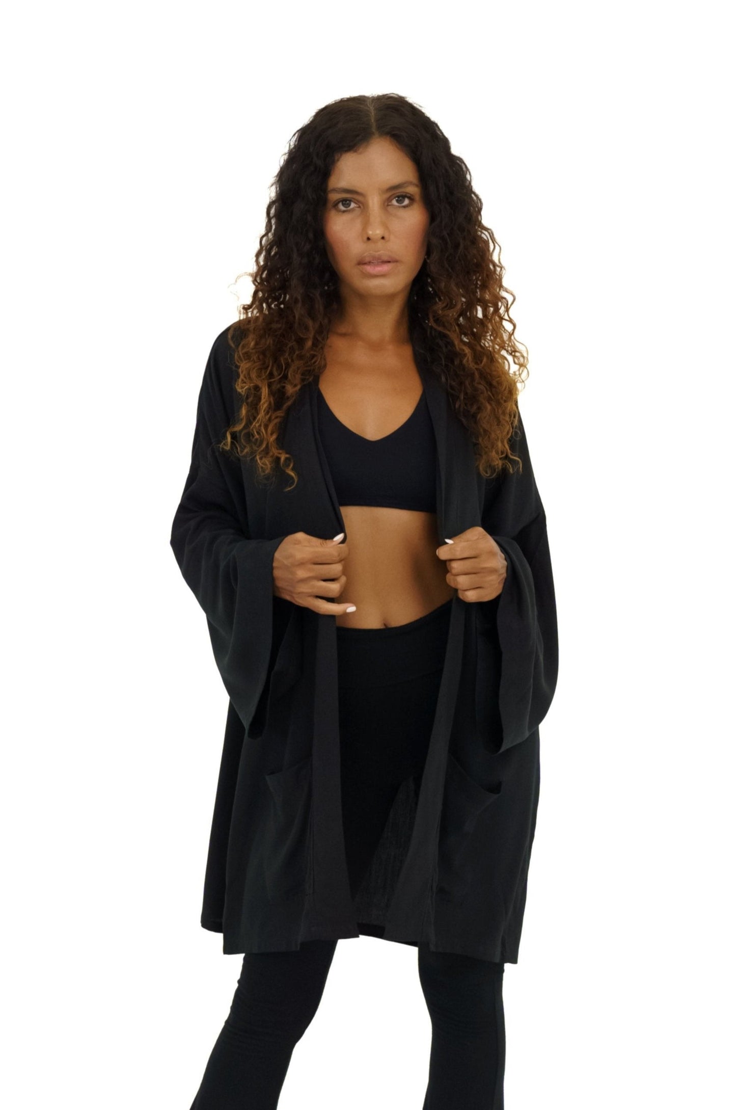 Short Black handmade Kimono