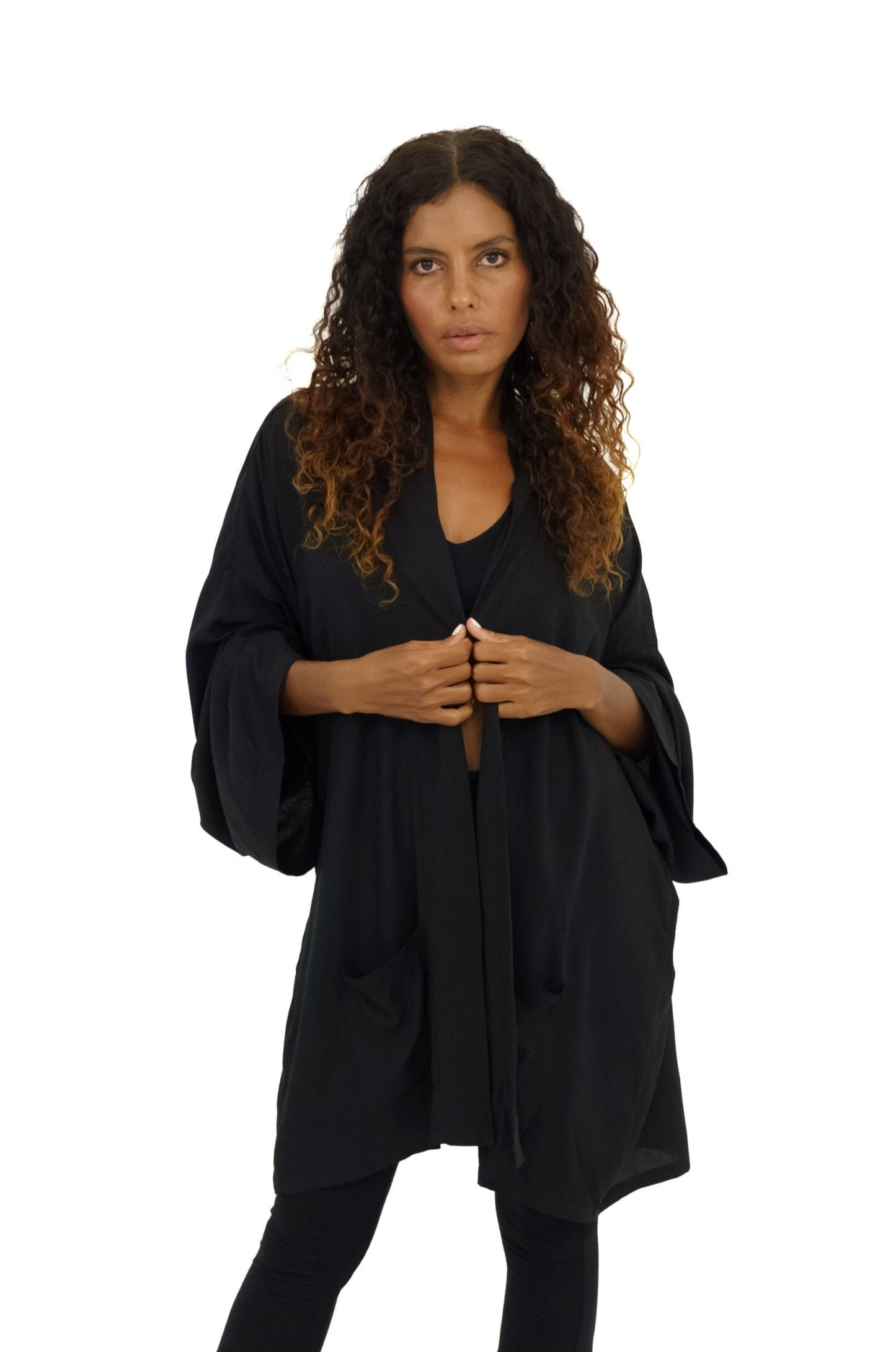 Short Black handmade Kimono