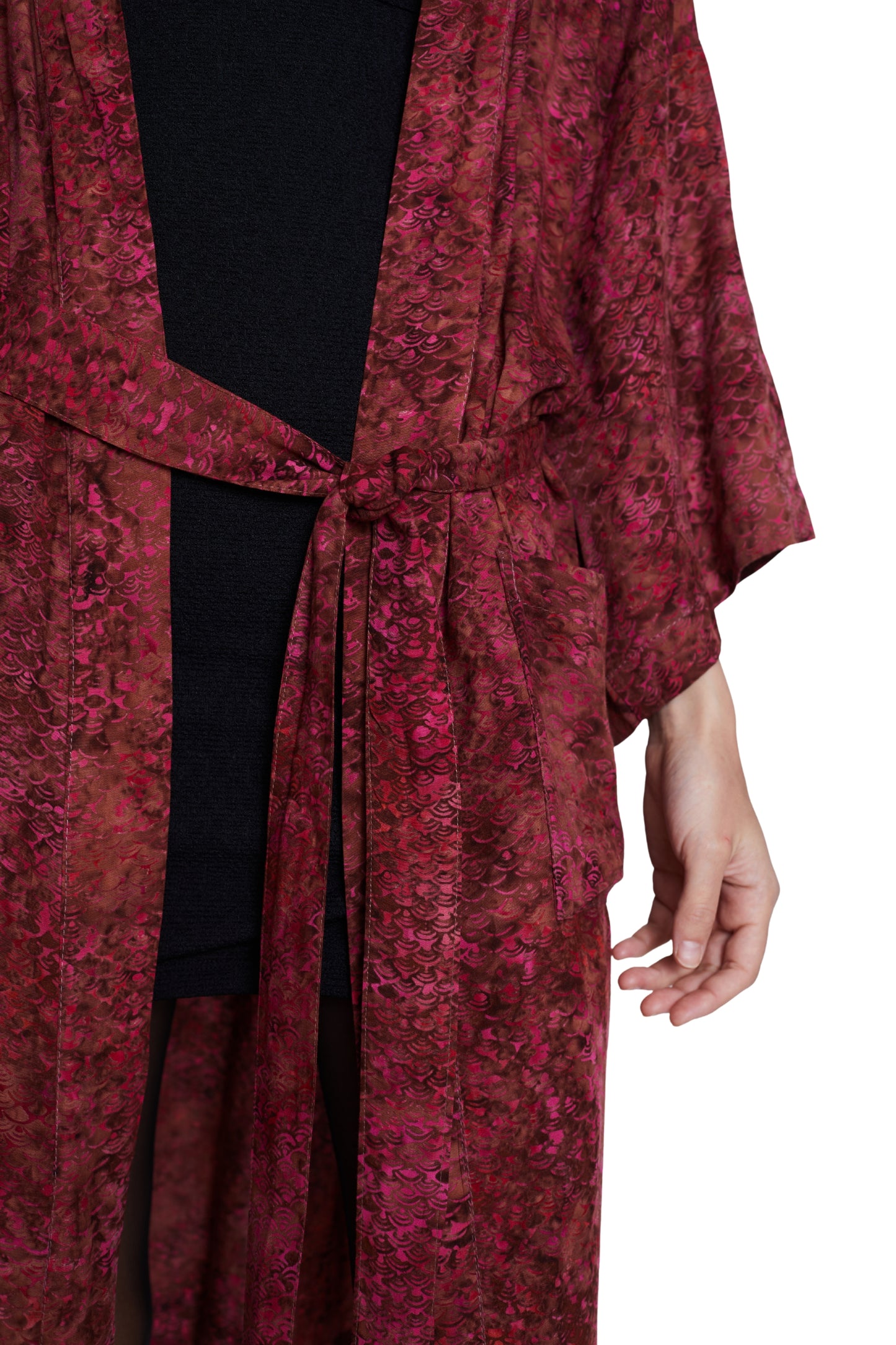 Long Mermaid-Pink handmade Kimono