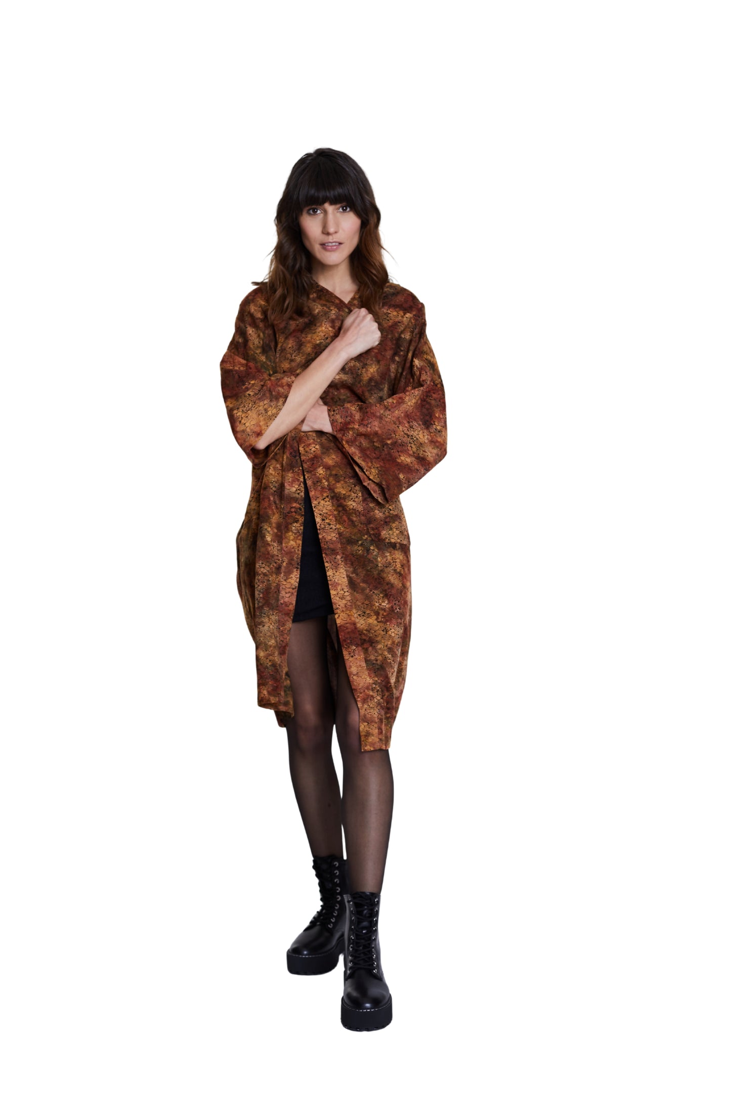Long Mermaid-Brown handmade Kimono