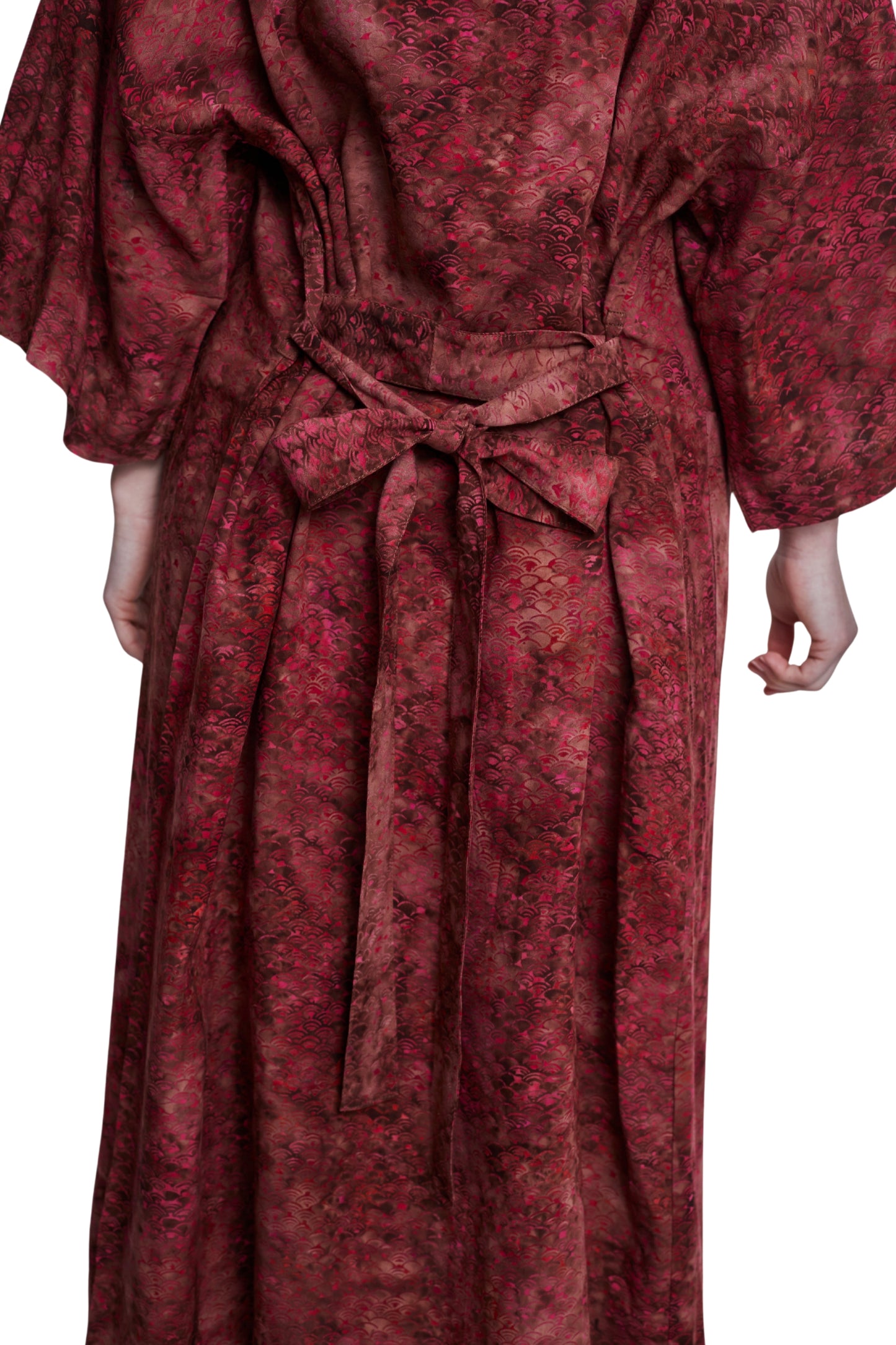 Extra long Mermaid-Pink handmade Kimono