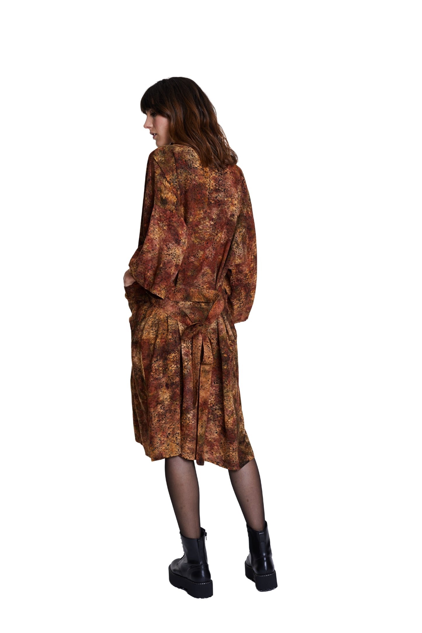 Long Mermaid-Brown handmade Kimono