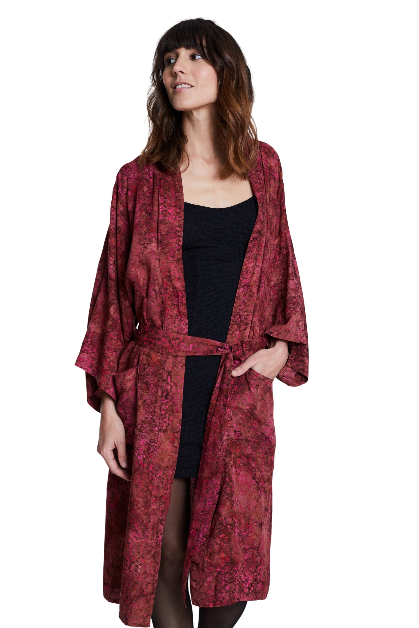 Long Mermaid-Pink handmade Kimono