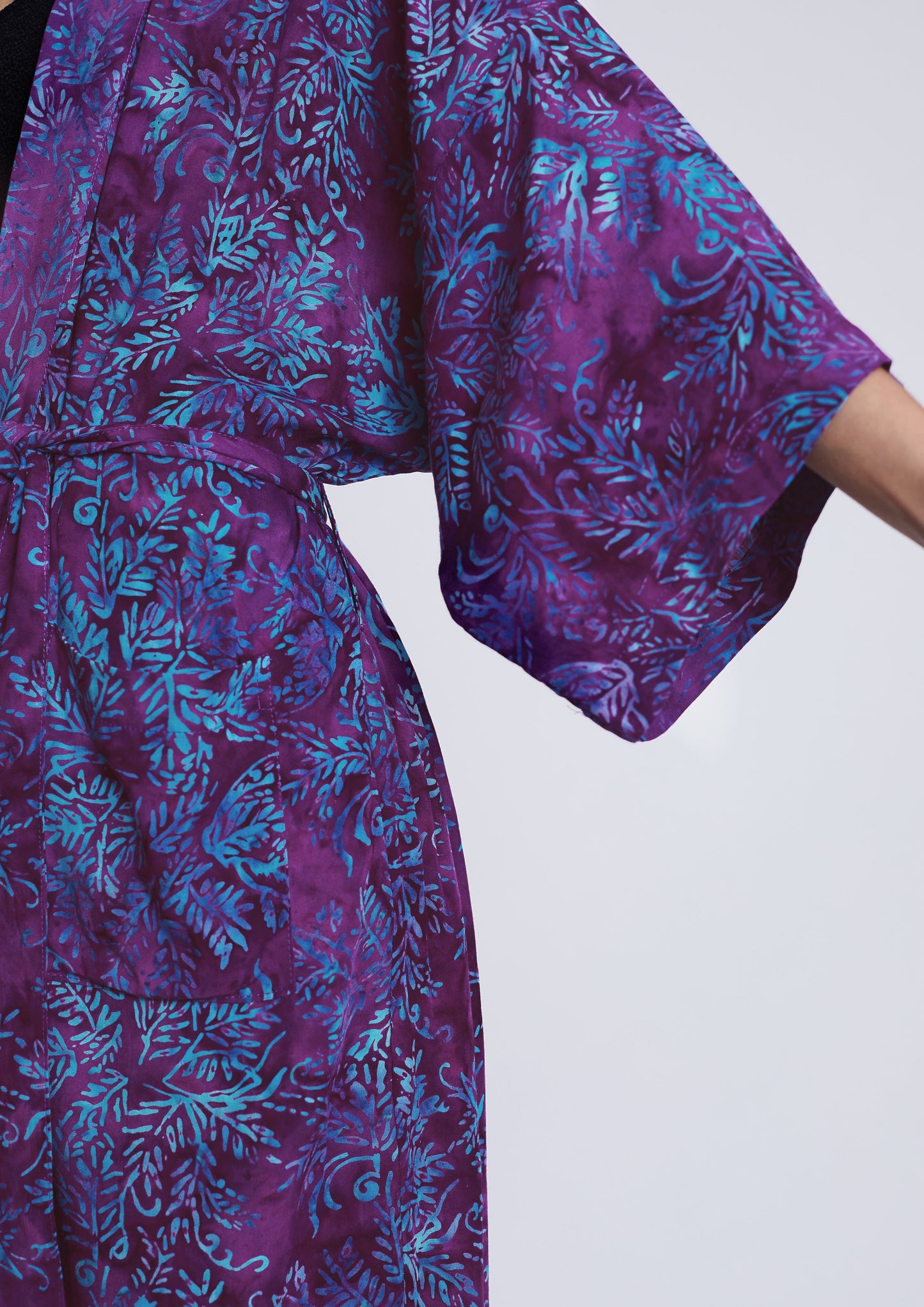 Long Purple-Blue handmade Kimono