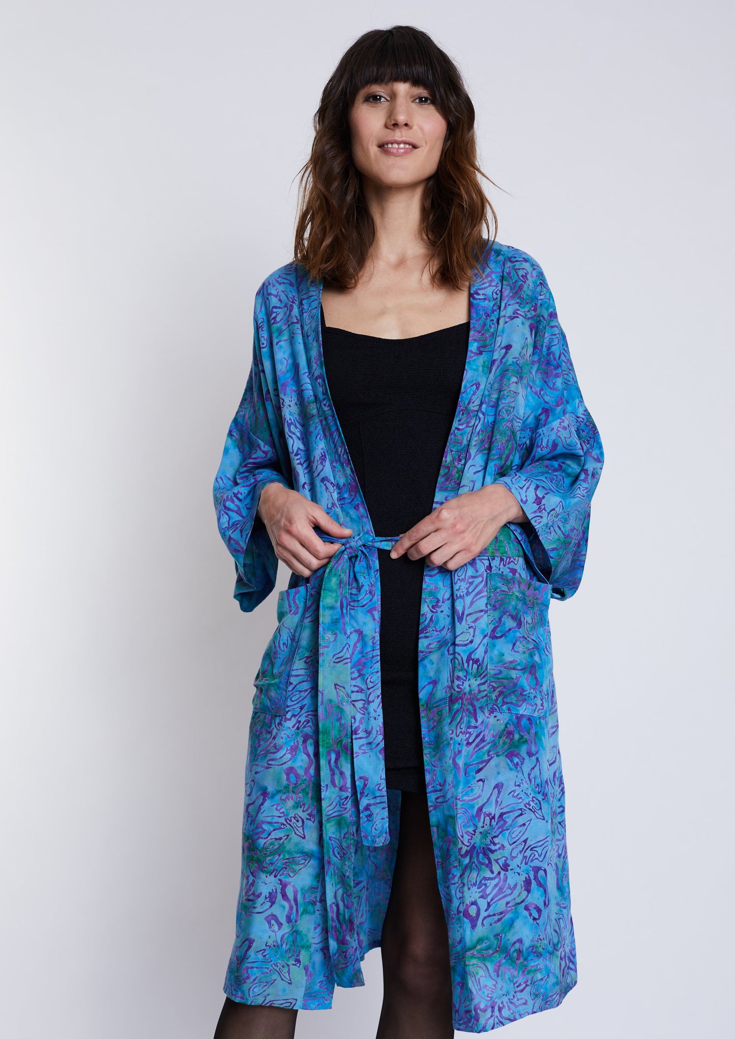 Langer Lagoon-Blue handmade Kimono