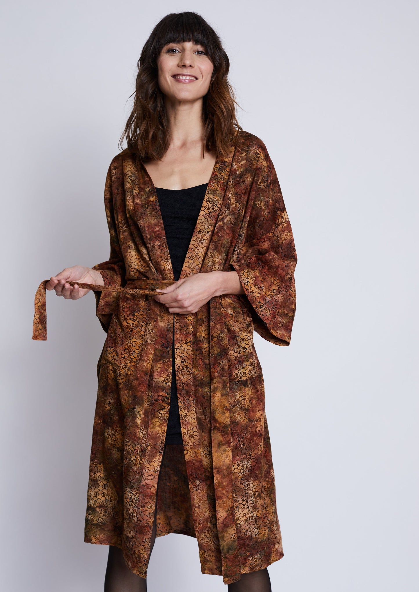 Langer Mermaid-Brown handmade Kimono