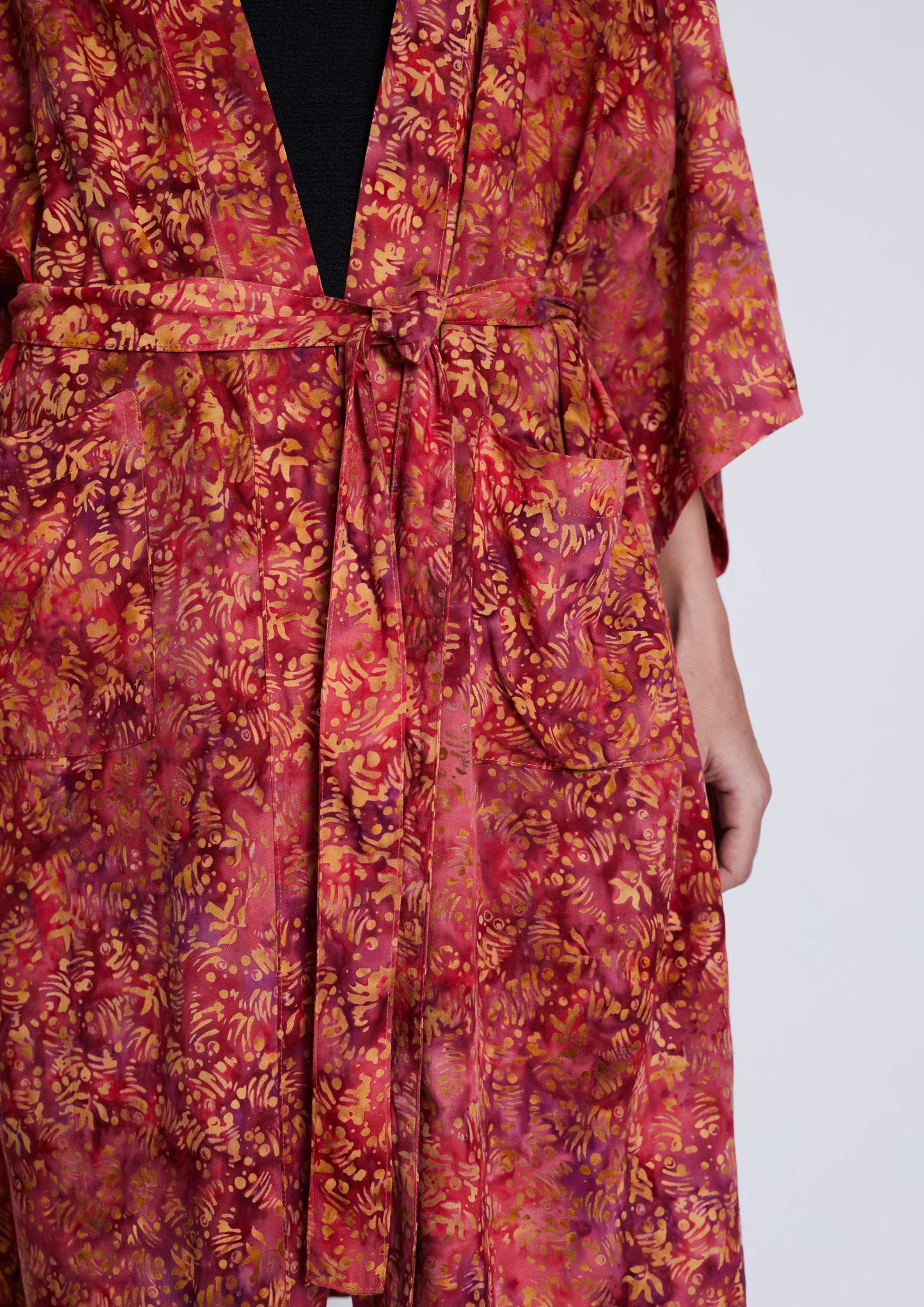 Long Red-Gold handmade Kimono