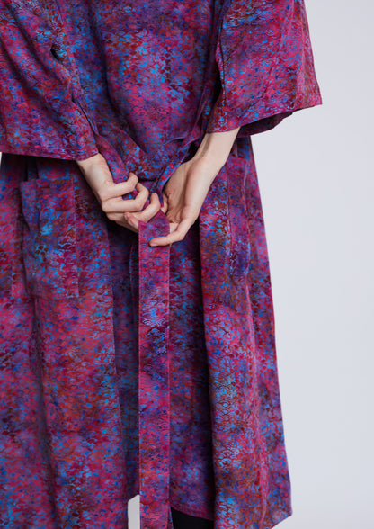 Long Mermaid-Pink-Blue handmade Kimono