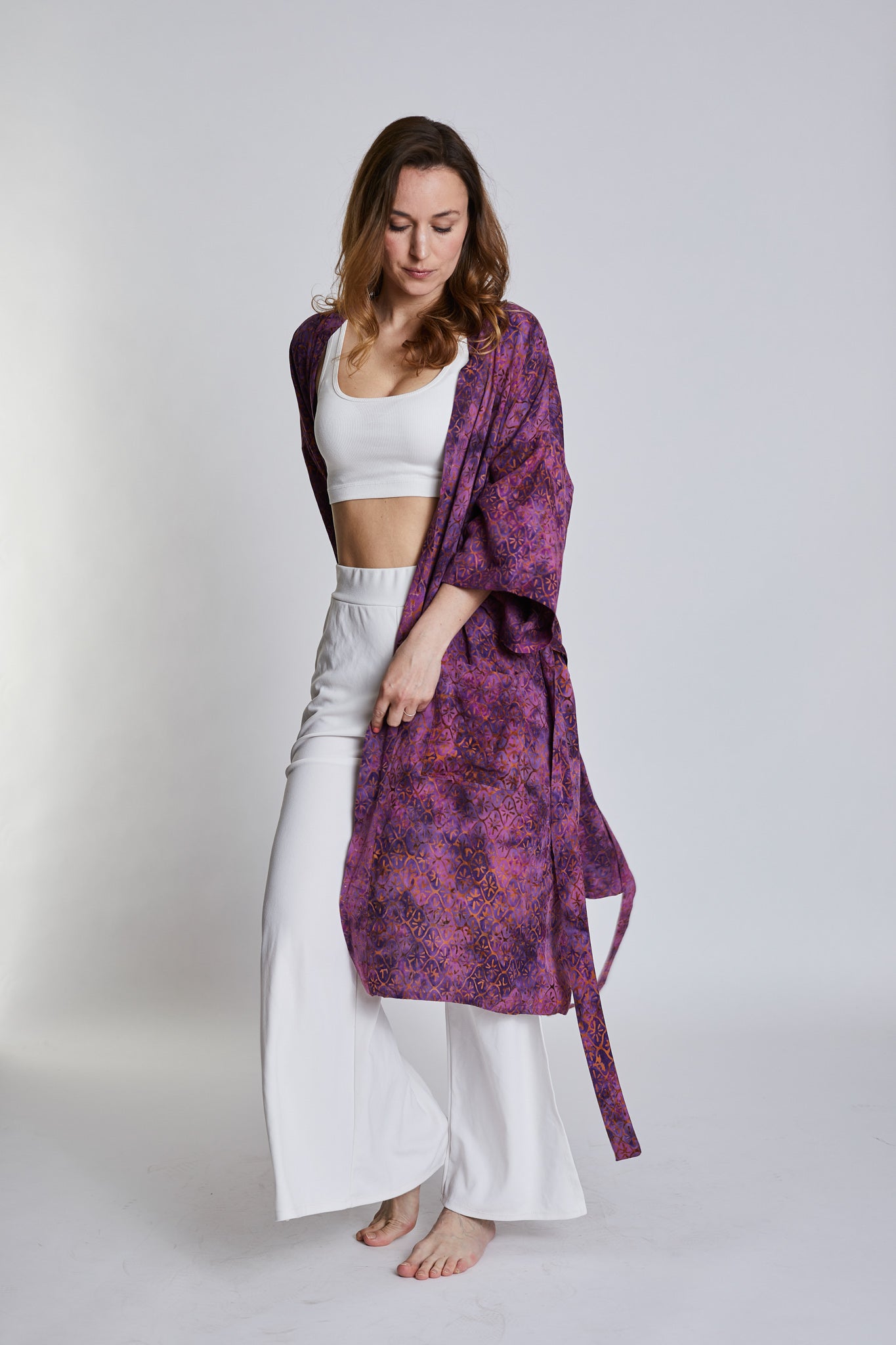 Langer Purple-Gold handmade Kimono