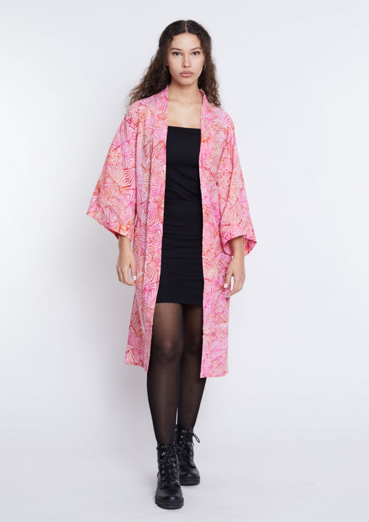 Long Light-Pink handmade Kimono