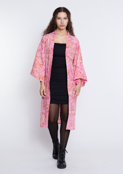 Long Light-Pink handmade Kimono
