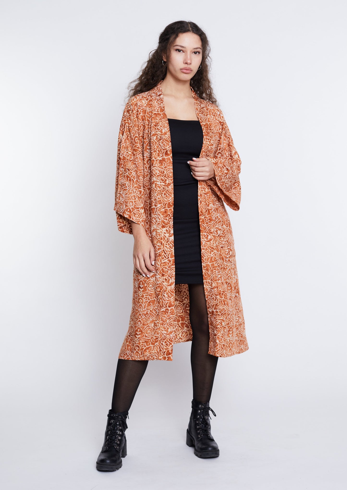 Langer Light-Brown handmade Kimono