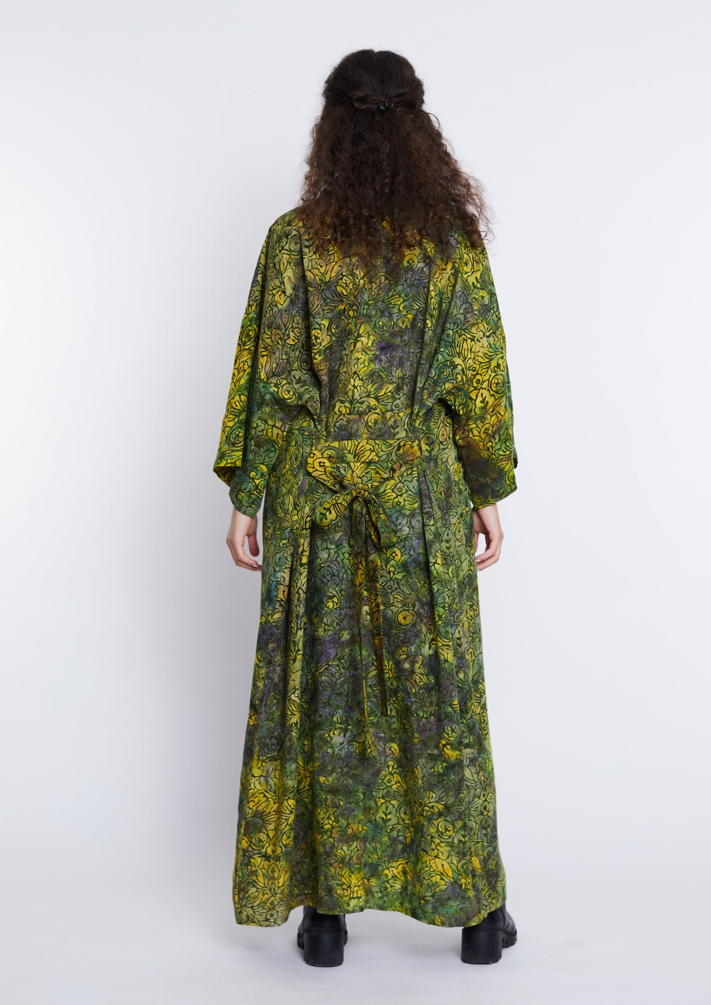 Extra langer Green-Yellow handmade Kimono