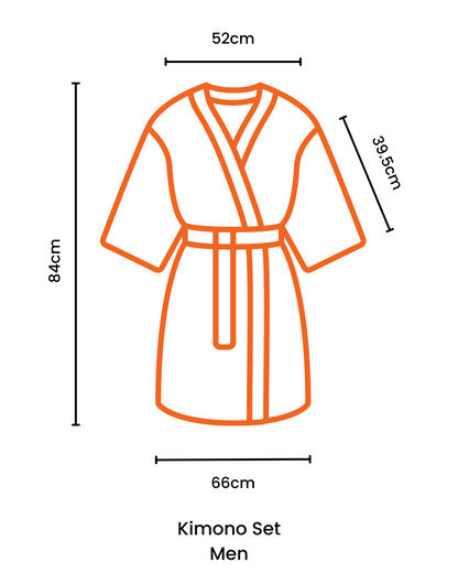 Kimono Set in Blue-Orange