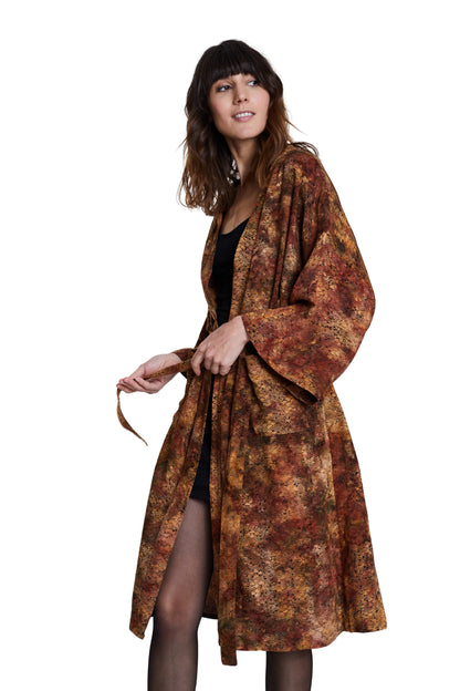 Long Mermaid-Brown handmade Kimono