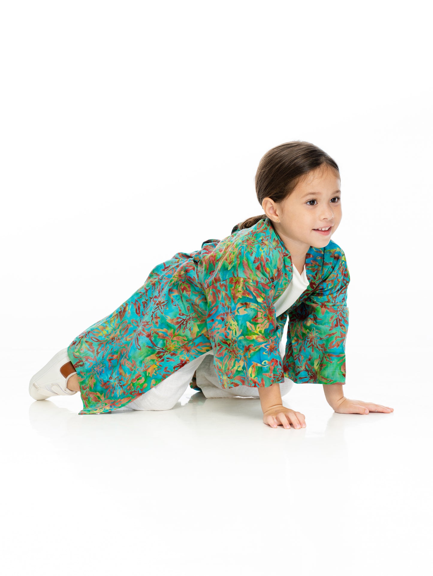 Kids Multicolour-Green handmade Kimono