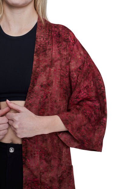 Extra long Mermaid-Pink handmade Kimono