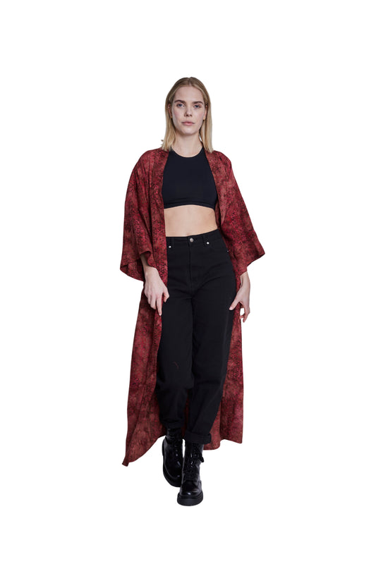 Extra long Mermaid-Pink handmade Kimono