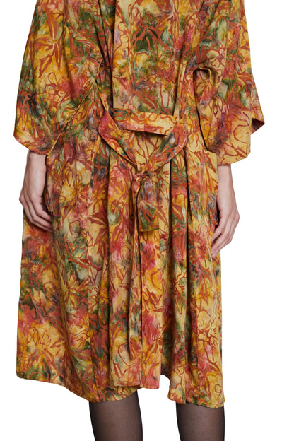 Long Multicolour-Yellow handmade Kimono