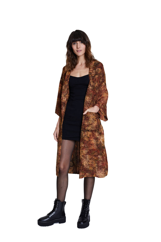 Long Mermaid-Brown handmade Kimono