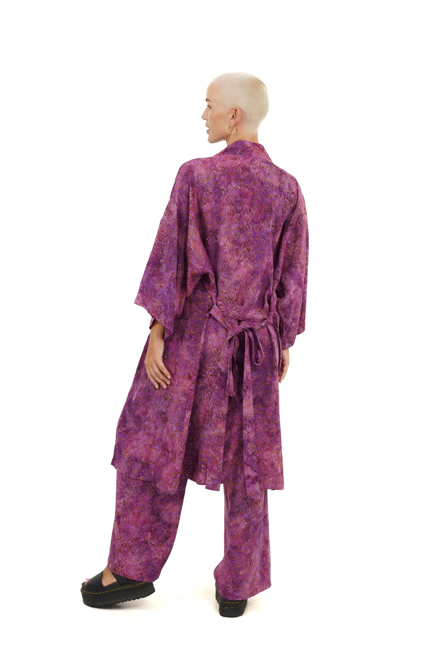 Kimono Set for Women in Purple-Gold