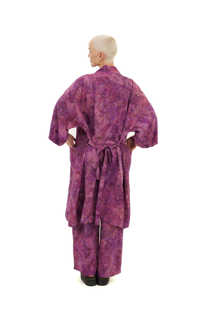 Kimono Set for Women in Purple-Gold