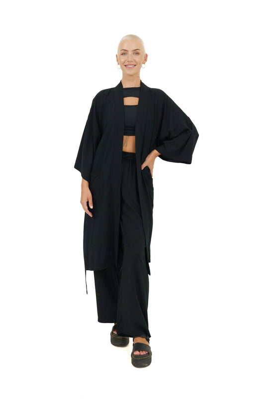 Kimono-Set für Damen in Schwarz