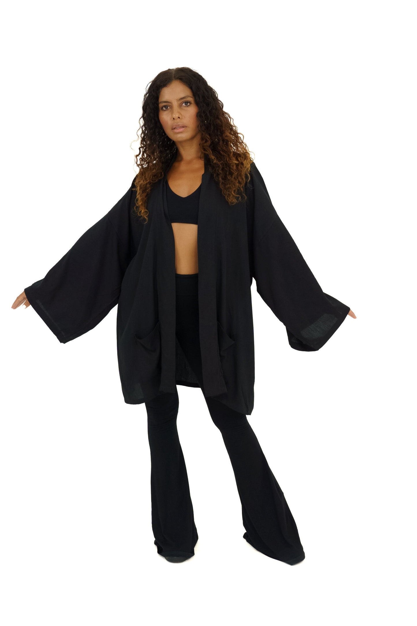 Kurzer Black handmade Kimono