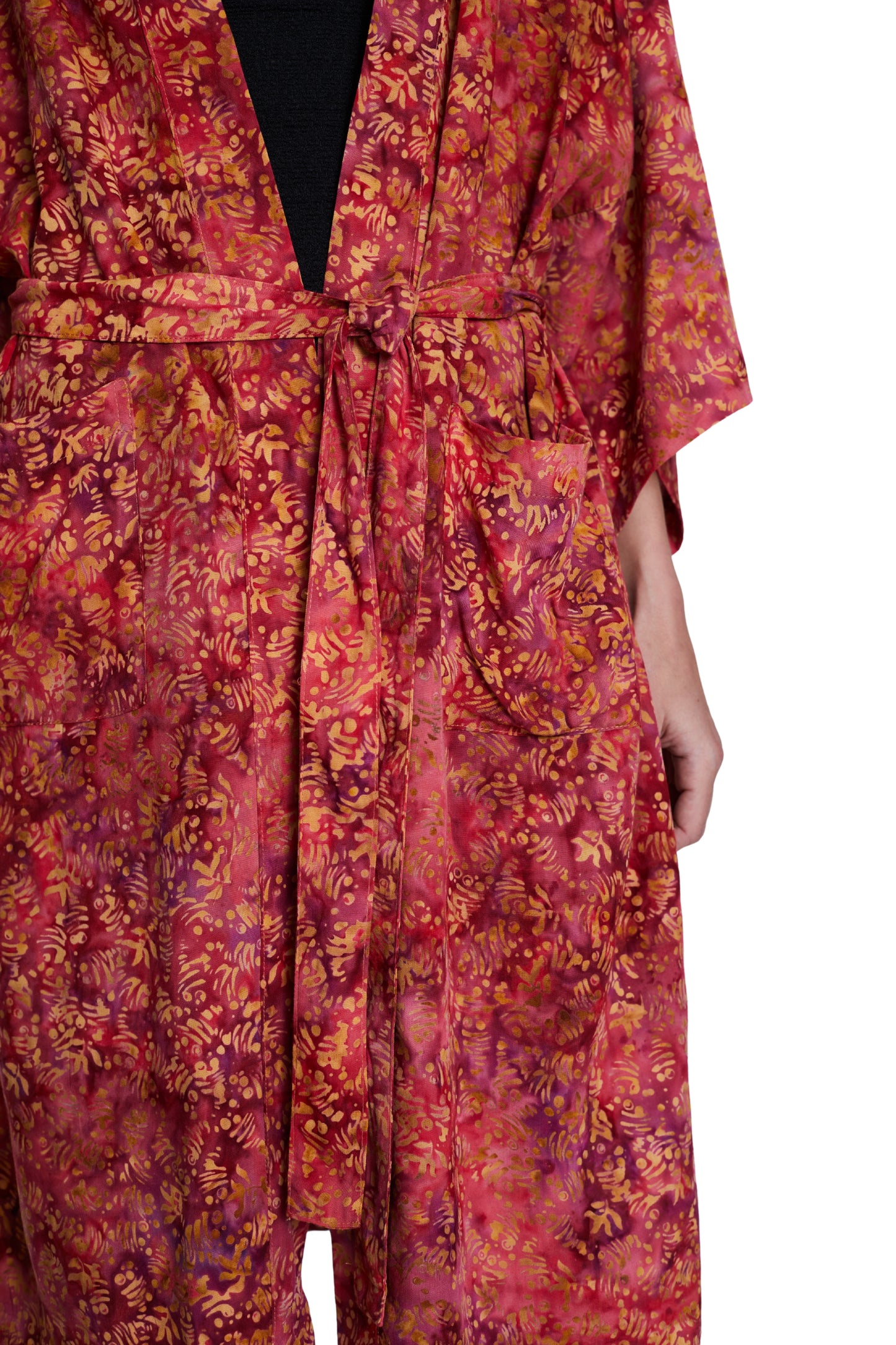 Long Red-Gold handmade Kimono